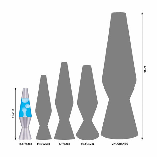 11.5" LAVA LAMP - WHITE/BLUE/SILVER - C14C