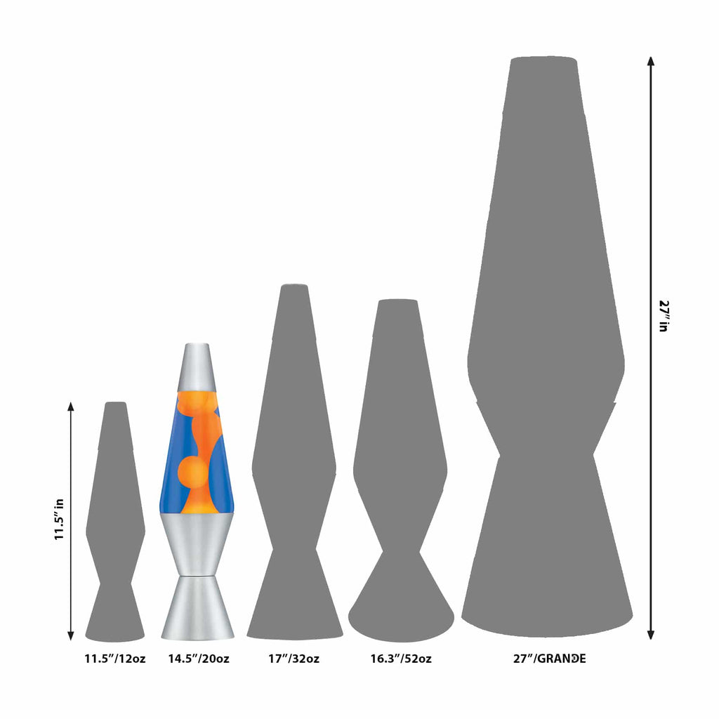 14.5" LAVA LAMP - ORANGE/BLUE/SILVER - SIFT