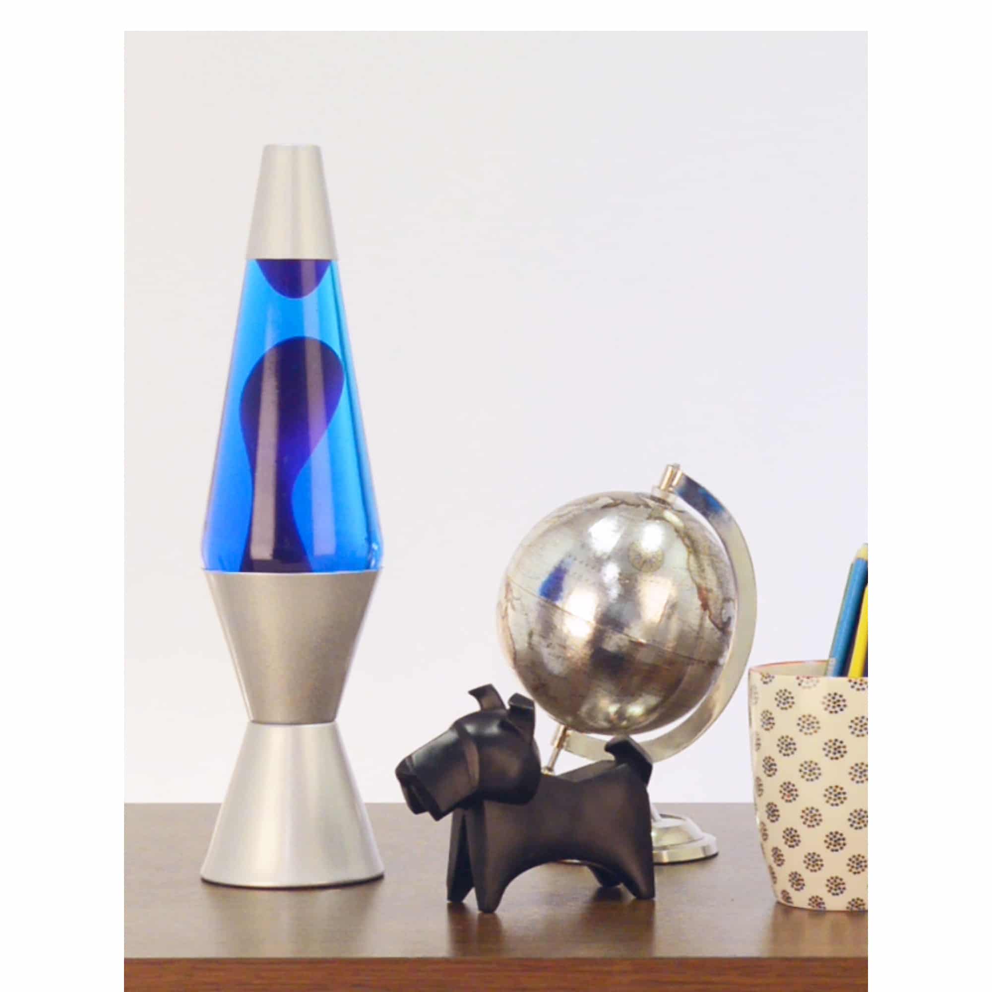 14.5" LAVA LAMP - PURPLE/BLUE/SILVER - T0IP