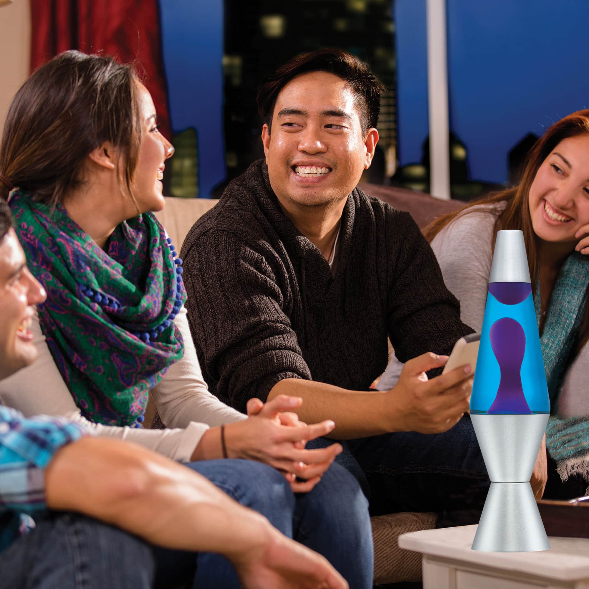 14.5" LAVA LAMP - PURPLE/BLUE/SILVER - T0IP