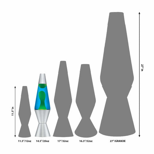 14.5" LAVA LAMP - YELLOW/BLUE/SILVER - MGZC
