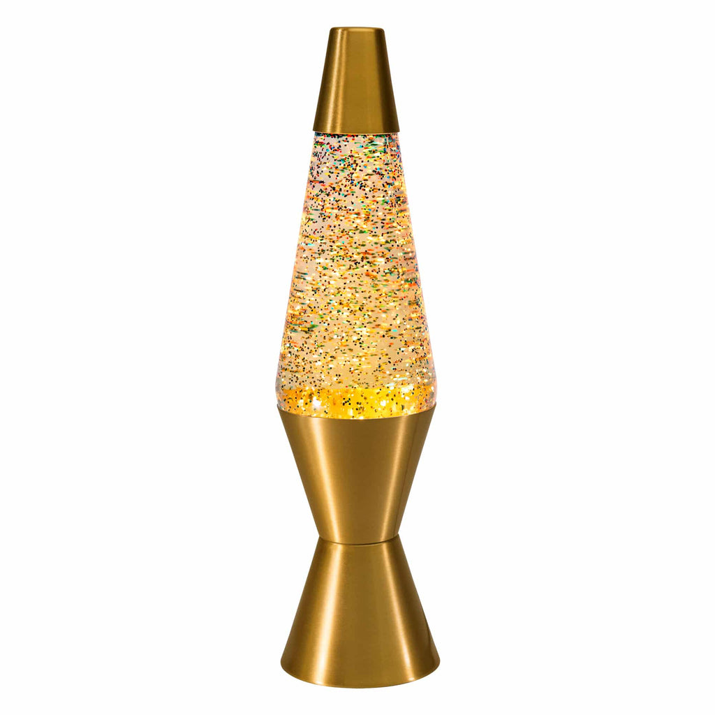 14.5" LAVA LAMP RAINBOW GLITTER - CLEAR/GOLD - MB8D