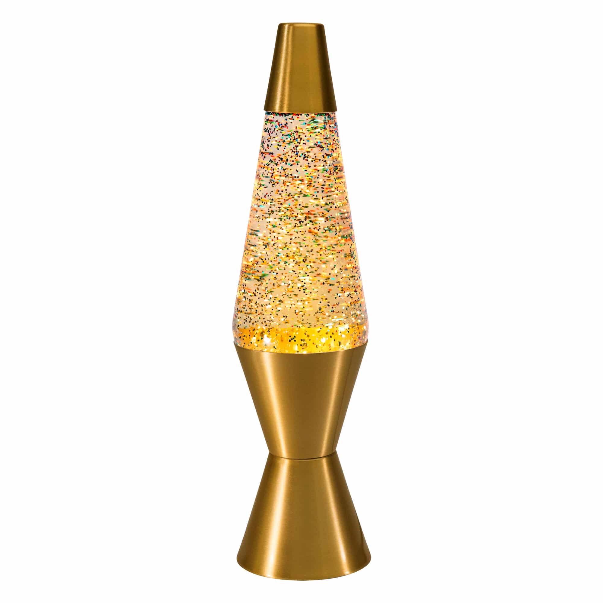 14.5" LAVA LAMP RAINBOW GLITTER - CLEAR/GOLD - MB8D