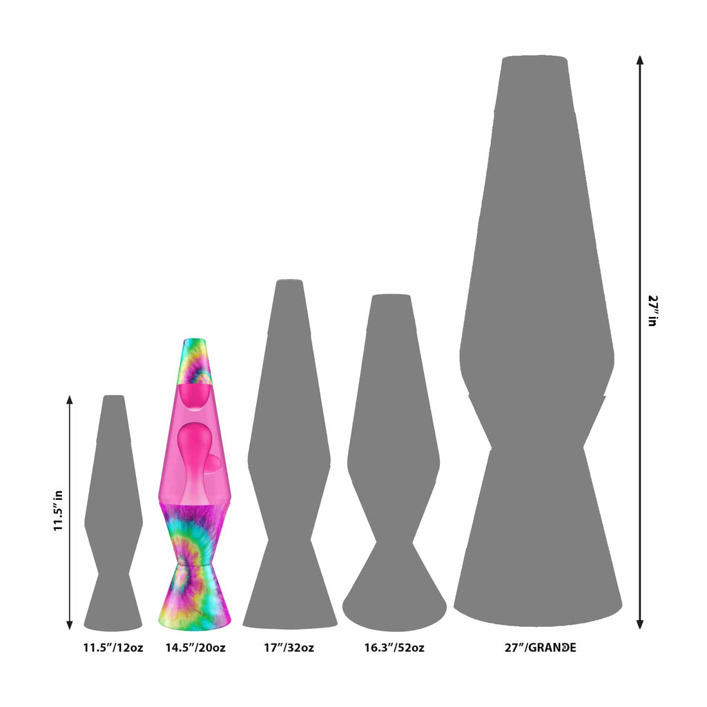 14.5" LAVA LAMP - TIE DYE PINK SPIRAL - Z26R
