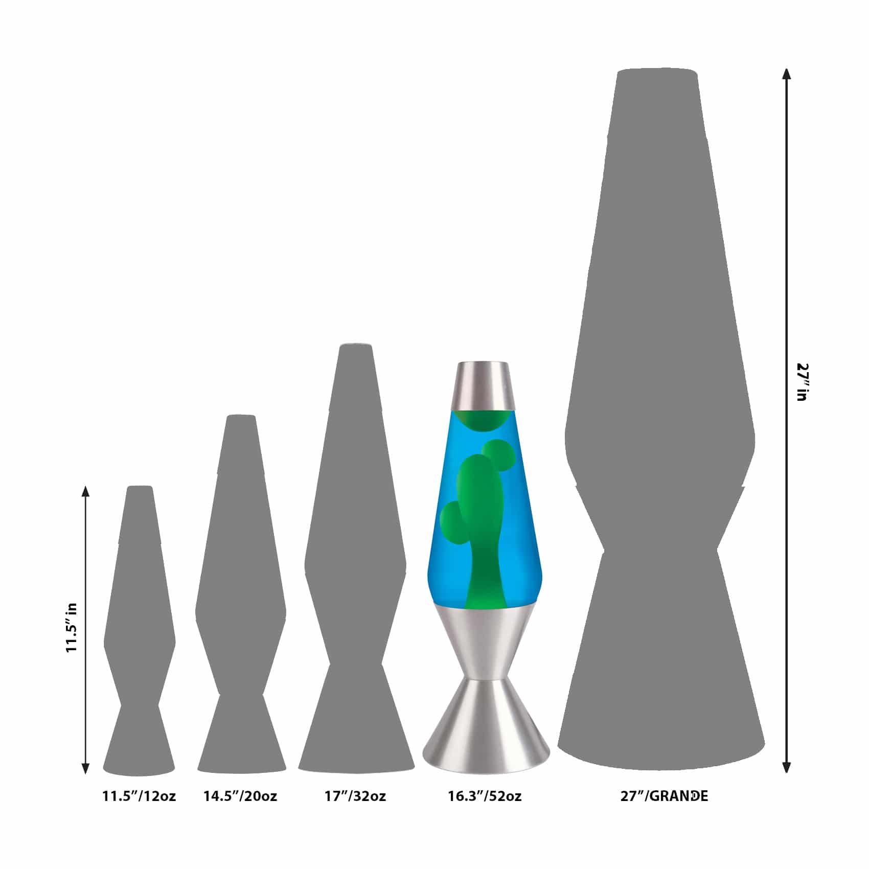 16.3" LAVA LAMP - YELLOW/BLUE/SILVER - XVNV