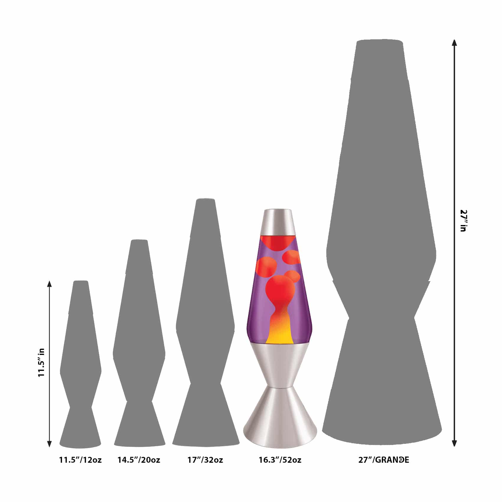 16.3" LAVA LAMP - YELLOW/PURPLE/SILVER - OE34