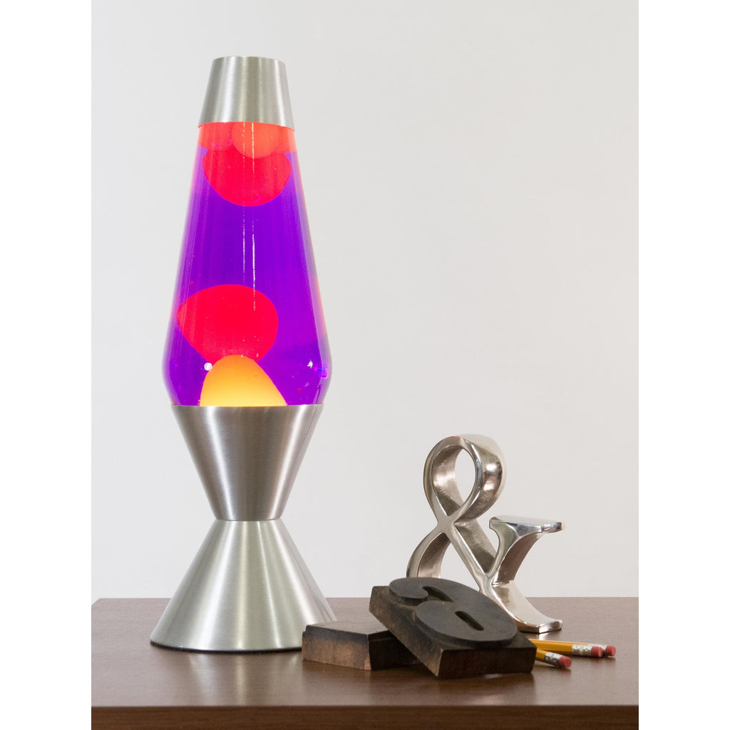 16.3" LAVA LAMP - YELLOW/PURPLE/SILVER - OE34