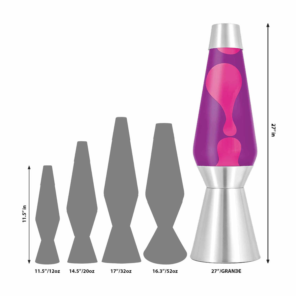 27" LAVA LAMP GRANDE - PINK/PURPLE/SILVER - A7EF