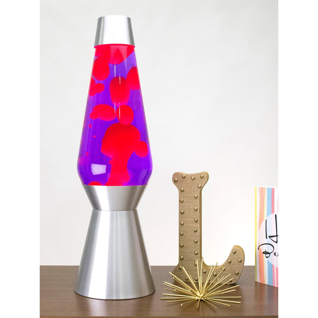 27" LAVA LAMP GRANDE - PINK/PURPLE/SILVER - A7EF