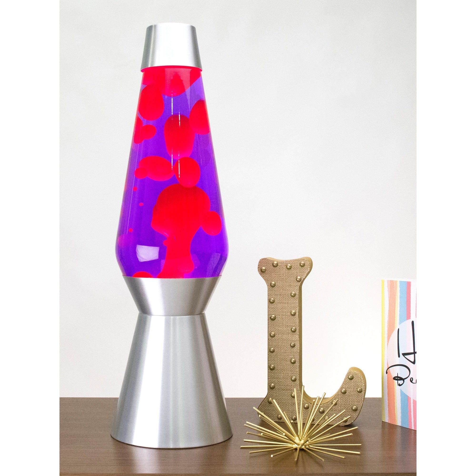 27" LAVA LAMP GRANDE - PINK/PURPLE/SILVER - A7EF