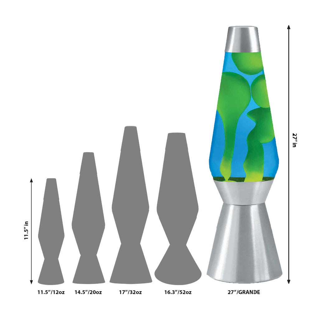 27" LAVA LAMP GRANDE - YELLOW/BLUE/SILVER - 4H4B