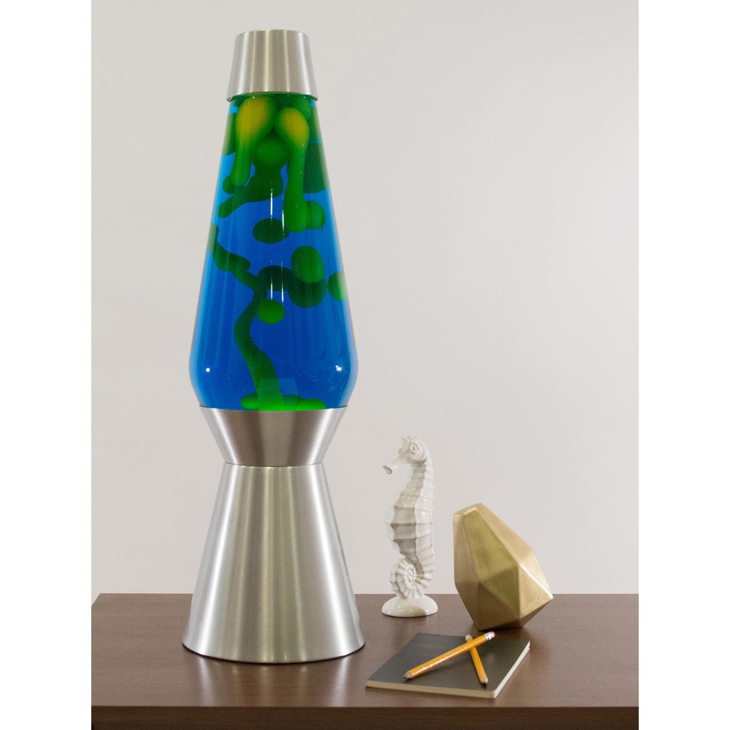 27" LAVA LAMP GRANDE - YELLOW/BLUE/SILVER - 4H4B
