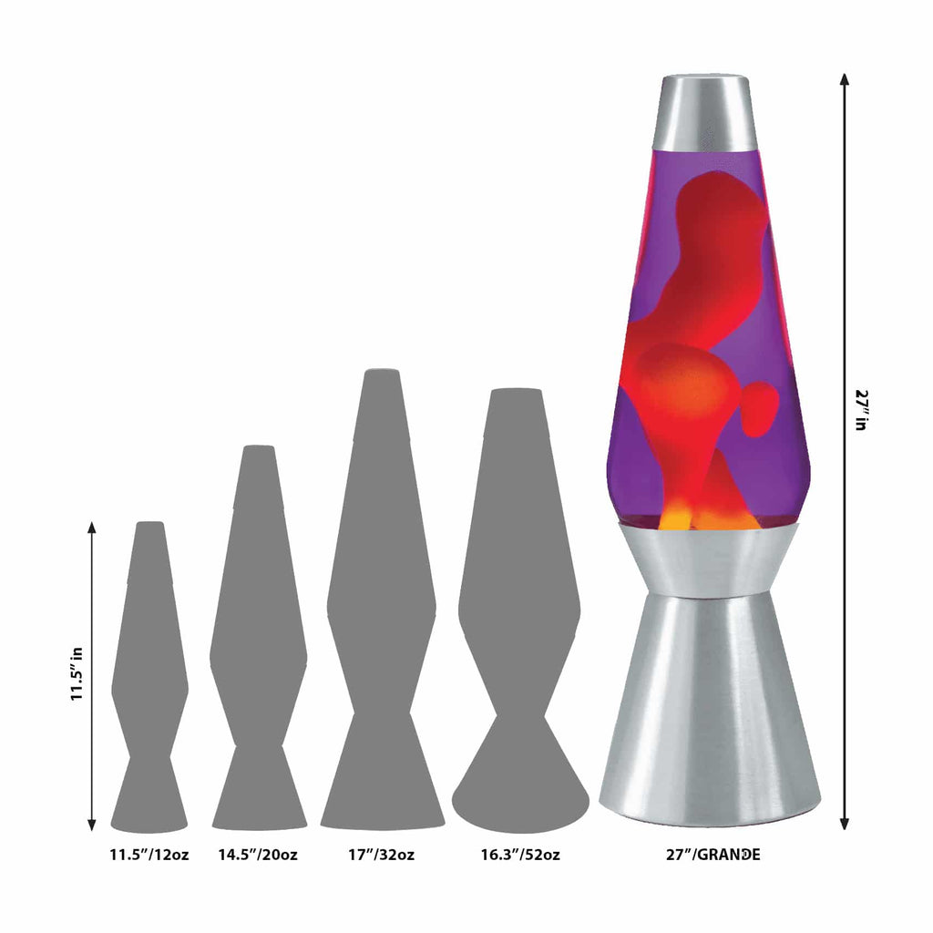 27" LAVA LAMP GRANDE - YELLOW/PURPLE/SILVER - JH6Q